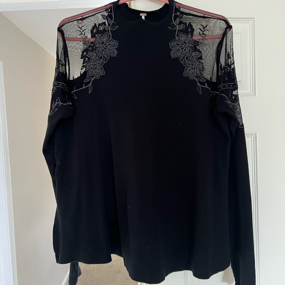 Free people lace shoulder shirt
